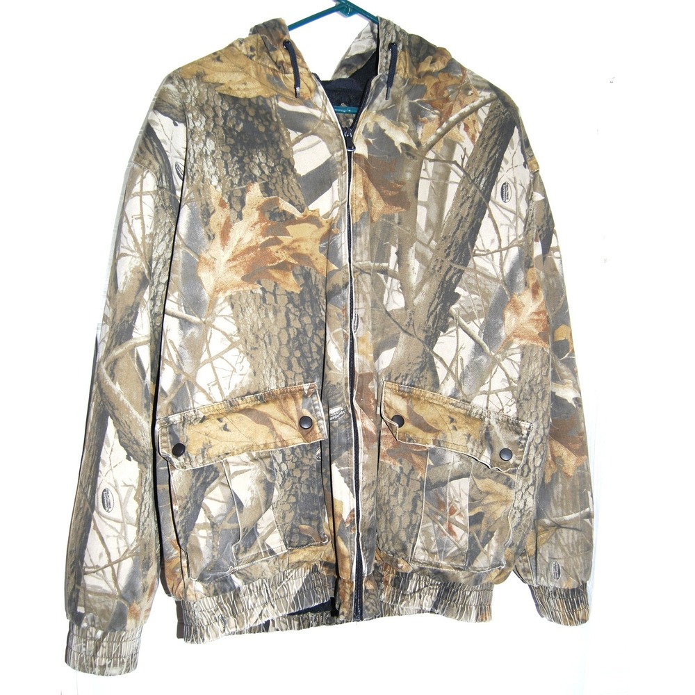 Outfitters Ridge Camo jacket Large Hooded Lined Hunting‎ Fishing Outdoor Coat